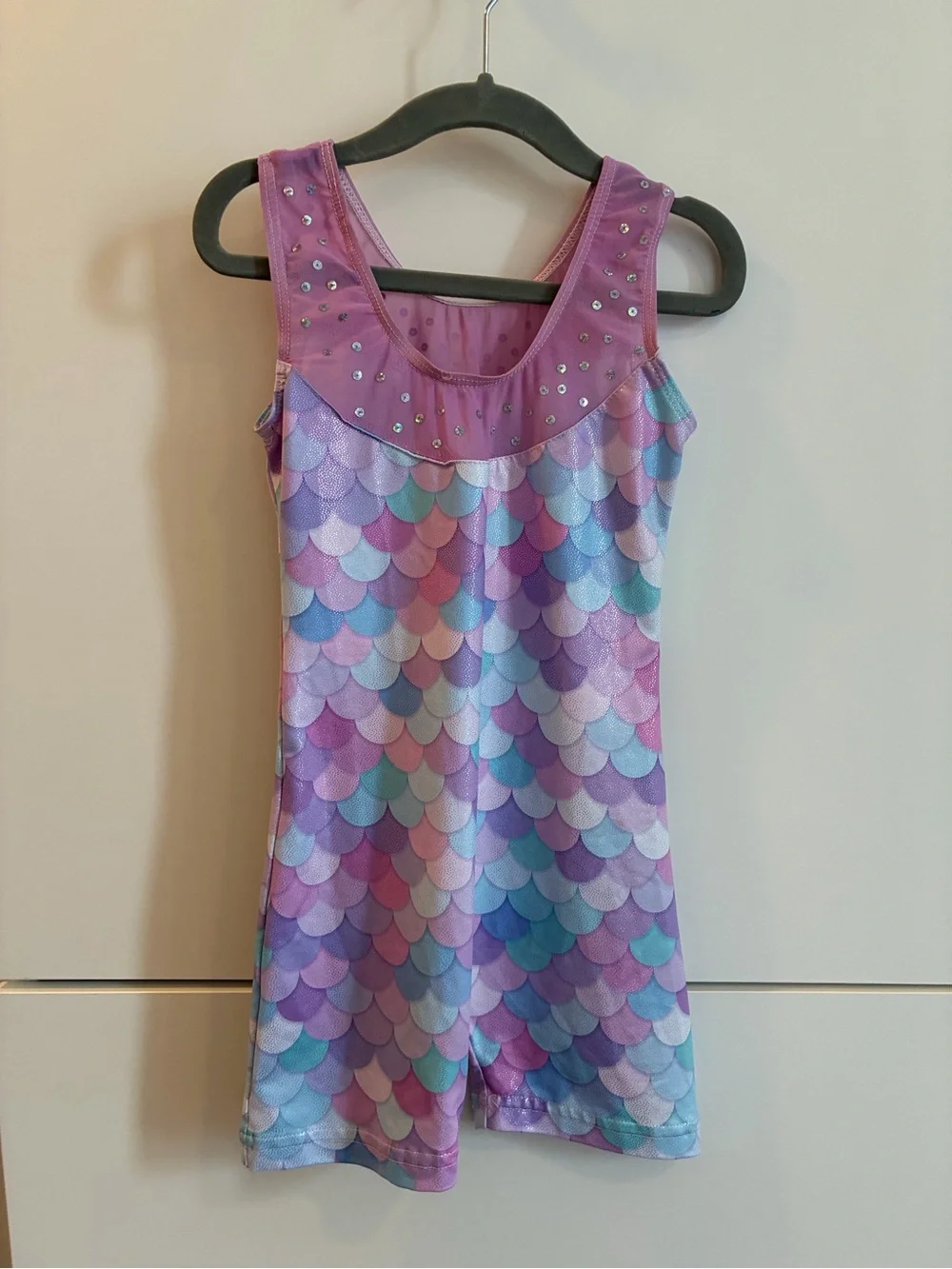 Mermaid Scale Purple Multicolor Kids Dance Gymnastics Leotard - 110 (4T/5T)